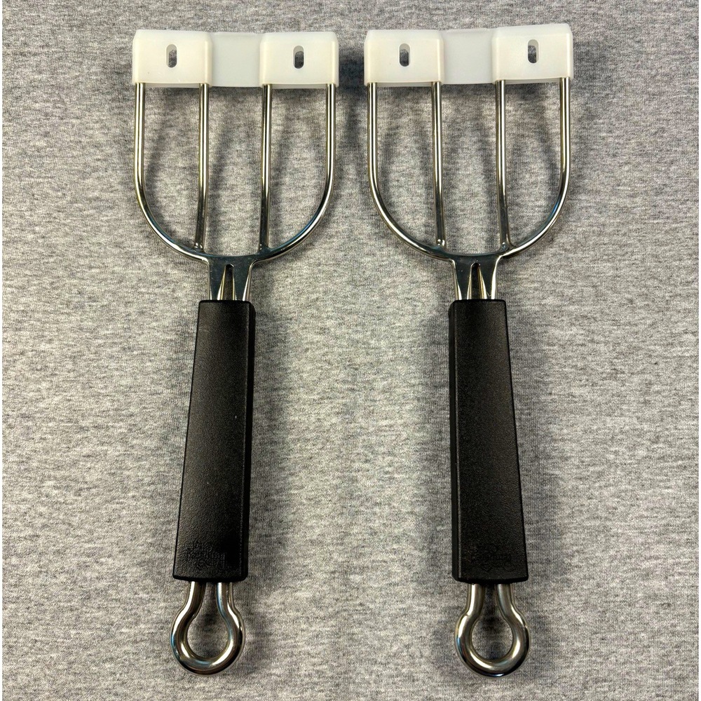 Pampered Chef Stainless Steel Meat Claws Set of 2 Black Handles Removable